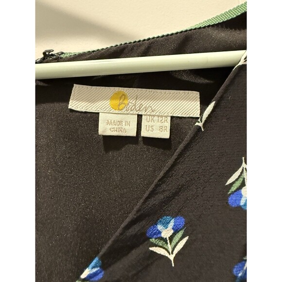 Women’s Boden 8R Floral Empyre Waist Midi Dress Medium Short Sleeve V-neck - Picture 4 of 7